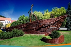 Wicker basket on the market in Nowy Tomysl